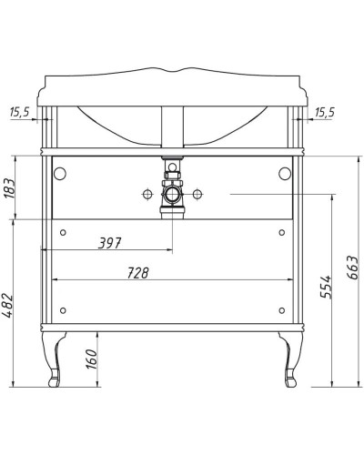 Тумба белый матовый 79,4 см Caprigo Borgo 33412CH-B231