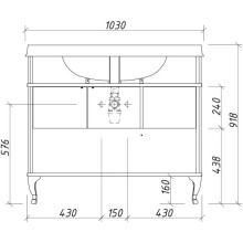 Тумба синий матовый 99 см Caprigo Borgo 33424-B136