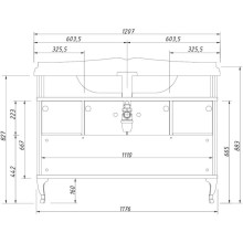 Тумба синий матовый 117,6 см Caprigo Borgo 33416-B136