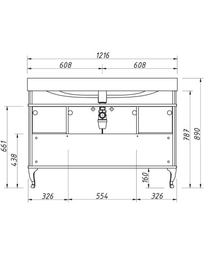 Тумба белый матовый 120,6 см Caprigo Borgo 33423-B231