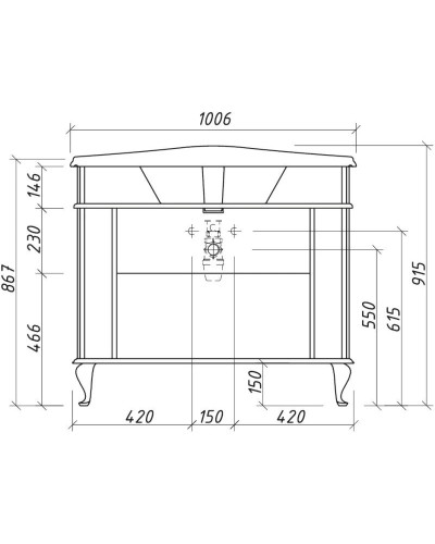 Тумба белый матовый 99 см Caprigo Fresco 10614G-B016