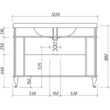 Тумба белый матовый 121 см Caprigo Fresco 10616SN-B016