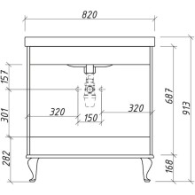 Тумба белый матовый 80,6 см Caprigo Valletta 35312-TP811
