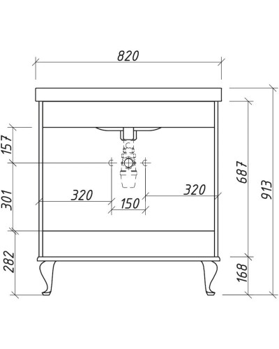 Тумба белый матовый 80,6 см Caprigo Valletta 35312-TP811