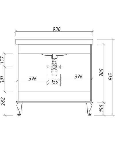 Тумба белый матовый 91,8 см Caprigo Valletta 35313-TP811