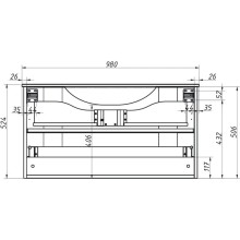 Тумба капучино глянец 96 см Caprigo Nokturn 1315-TP019