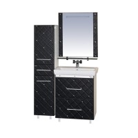 Гранд LUXE - 60 Тумба с 2 ящ. черно/белая кожа CRISTALLO