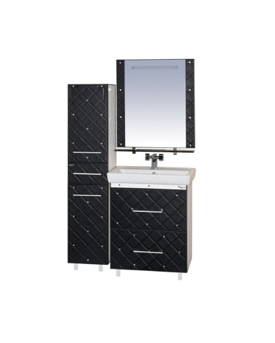 Гранд LUXE - 60 Тумба с 2 ящ. черно/белая кожа CRISTALLO