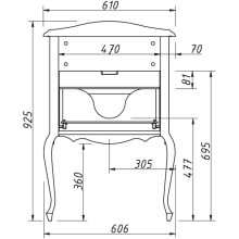 Тумба белый матовый 60,6 см Caprigo Bourget 11010-B016