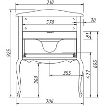 Тумба бордо матовый 70,6 см Caprigo Bourget 11011-B013