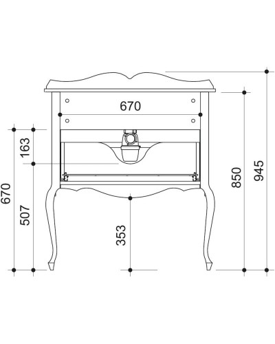Тумба белый матовый 80,6 см Caprigo Bourget 11012-B016