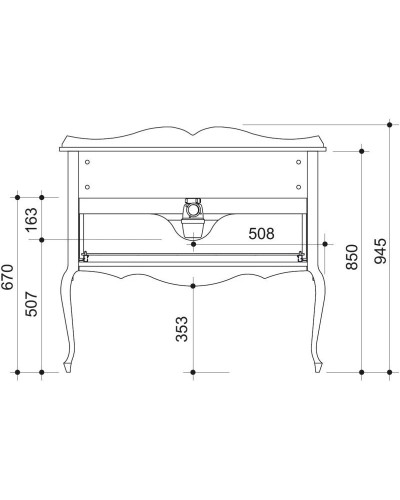 Тумба красный матовый 101,6 см Caprigo Bourget 11014-B014