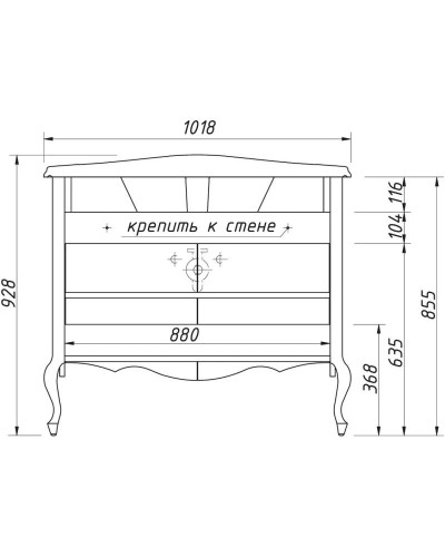 Тумба светло-бежевый матовый 101,6 см Caprigo Bourget 11026-B002