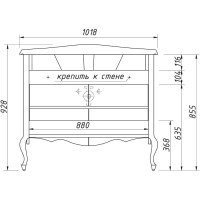 Тумба красный матовый 101,6 см Caprigo Bourget 11026-B014
