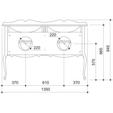 Тумба красный матовый 130,6 см Caprigo Bourget 11017-B014