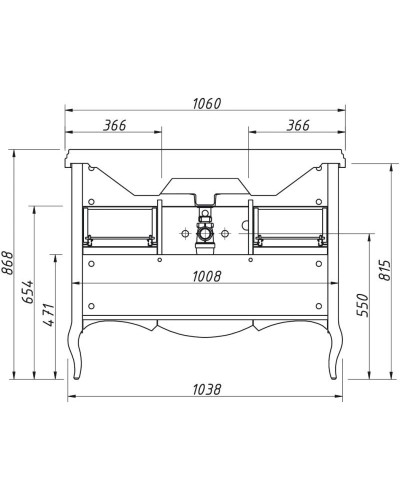 Тумба пикрит 103,8 см Caprigo Verona 33519-TP814