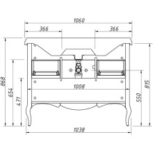 Тумба магнолия 103,8 см Caprigo Verona 33519-TP800