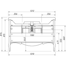 Тумба пикрит 121 см Caprigo Verona 33522-TP814