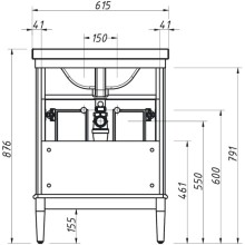 Тумба черный матовый 58,6 см Caprigo Jardin 10410A-B032