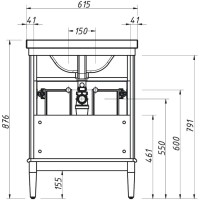 Тумба фисташковый матовый 58,6 см Caprigo Jardin 10410A-B059
