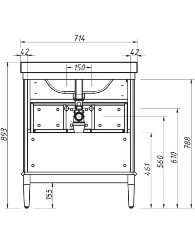 Тумба белый матовый 70,3 см Caprigo Jardin 10422-B031G
