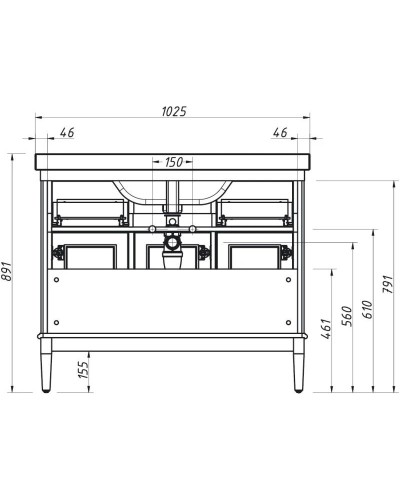 Тумба фисташковый матовый 98 см Caprigo Jardin 10414A-B059