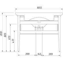Тумба шоколад матовый 94,2 см Caprigo Jersey 34314-TP809