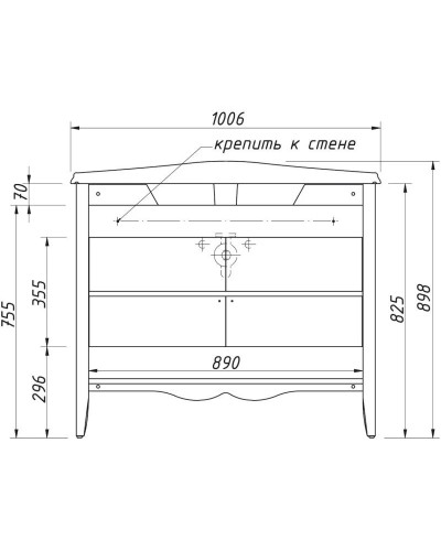 Тумба магнолия 100 см Caprigo Marsel 33814-TP800
