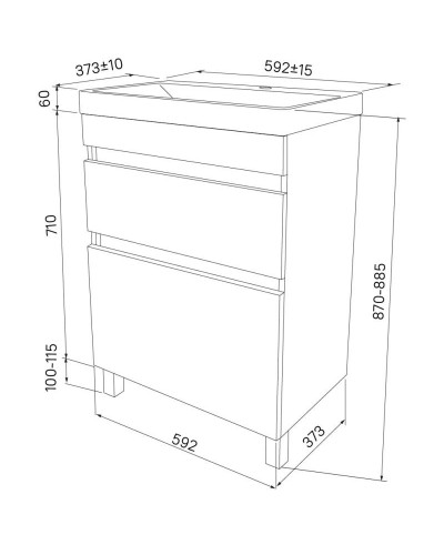 Тумба белый матовый 59,2 см IDDIS Zodiac ZOD6CBFi95