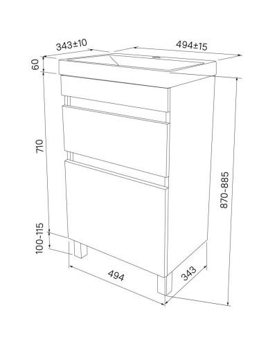 Тумба белый матовый 49,4 см IDDIS Zodiac ZOD5CBFi95