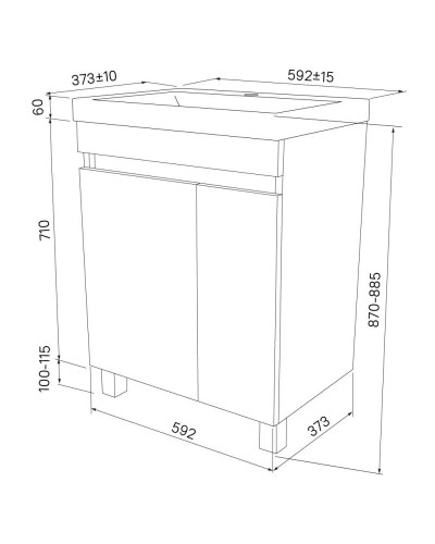 Тумба белый матовый 59,2 см IDDIS Zodiac ZOD6CDFi95