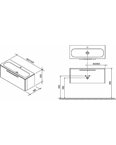 Тумба под раковину Ravak SD Ring 80 X000000767 подвесная Белая