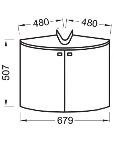 Угловая тумба серый антрацит глянец 67,9 см Jacob Delafon Odeon Up EB864-442
