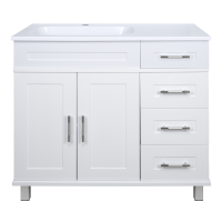 Купер - 90 Тумба напольная с 4 ящ. левая белая