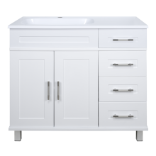 Купер - 90 Тумба напольная с 4 ящ. левая белая