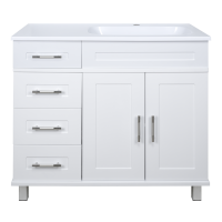 Купер - 90 Тумба напольная с 4 ящ. правая белая