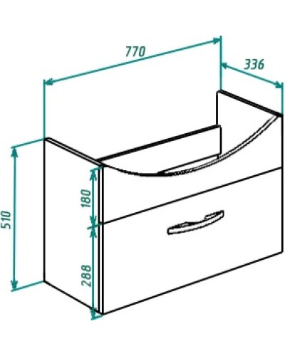 Тумба белый глянец 77 см Bellezza Анкона 4639613190011