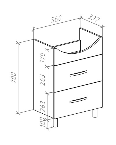Тумба белый глянец 56 см Bellezza Анкона 4639609110016