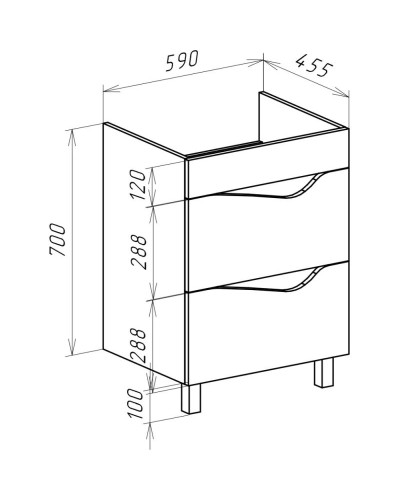 Тумба фиолетовый глянец/белый глянец 59 см Bellezza Эйфория 4639109000411