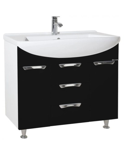 Тумба черный глянец/белый глянец 89 см Bellezza Альфа 4638815110049