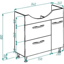 Тумба бежевый глянец/белый глянец 84 см Bellezza Балтика 4638915112073