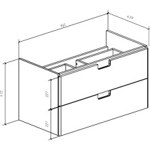 Тумба бежевый глянец/белый глянец 96,2 см Bellezza Пегас 4630417270077
