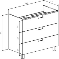 Тумба красный глянец/белый глянец 96,2 см Bellezza Пегас 4630417140035
