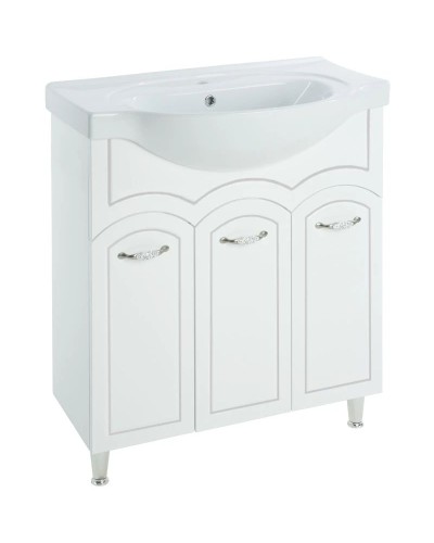 Тумба белый глянец серебряная патина 77 см Bellezza Амелия 4630313000396