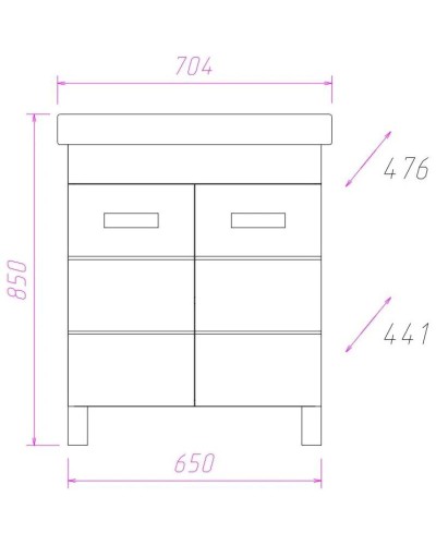 Тумба белый глянец 65 см Onika Балтика 107523