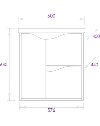 Тумба светлый камень/бетон крем 57,6 см Onika Брендон 106138