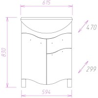 Тумба белый глянец 59,4 см Onika Лайн 106044
