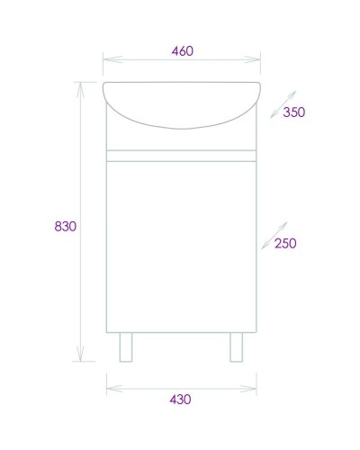 Тумба белый глянец 43 см Onika Милтон 104510
