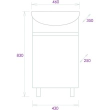 Тумба дуб сонома/серый матовый 43 см Onika Милтон 104512