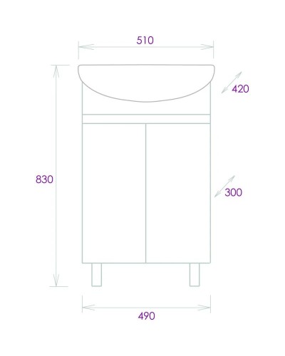 Тумба дуб сонома/серый матовый 49 см Onika Милтон 105037